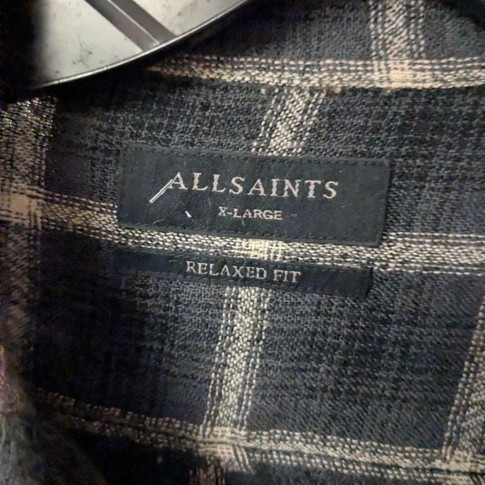 All Saints Black and White Plaid Wool Plaid Men's Jacket XL Extra Large Honshu